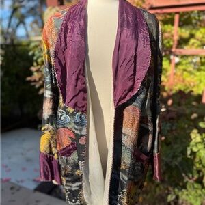 Antique Kimono Jacket with Purple Accents